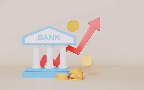 Increasing arrow and stack of money, increasing of interest rates Stock Illustration