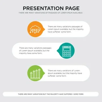 Increasing arrows, computing, calculator, Cloud computing presentation design Stock Illustration