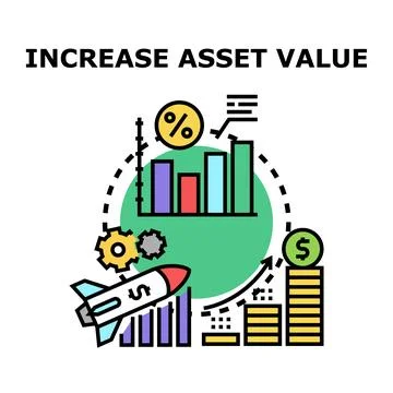 Increasing asset value with strategic financial growth Stock Illustration