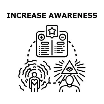 Increasing awareness concept comparing pros and cons Stock Illustration