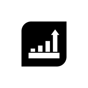 Increasing bar chart flat icon vector illustration Stock Illustration