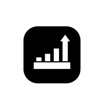 Increasing bar chart flat icon vector illustration Stock Illustration