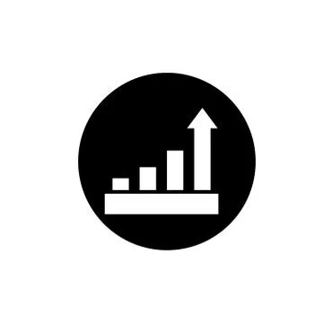 Increasing bar chart flat icon vector illustration Illustrazione stock