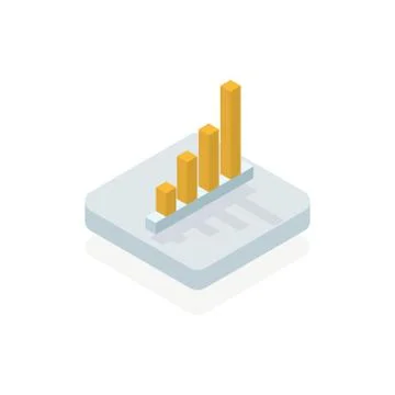 Increasing bar chart Isometric 3D vector illustration Stock Illustration