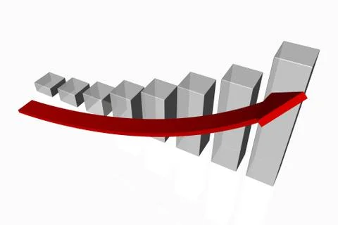 Increasing bar graph Illustrazione stock