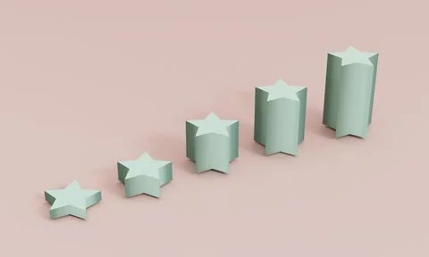 Increasing of blue stars on pink background for customer client evaluation .. 스톡 일러스트