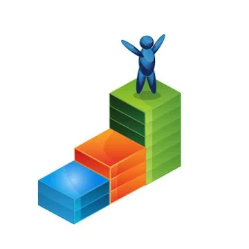 Increasing business man graph icon Stock Illustration