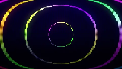 Increasing circles in a gradient color create a zoom effect. Animation Stock Footage 282401405