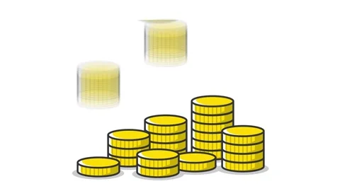 Increasing Coin Stack animation representing profit or investment Video stock 309772691