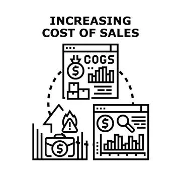 Increasing cost of sales business vector concept Stock Illustration