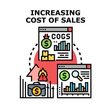 Increasing cost of sales business vector concept Stock Illustration