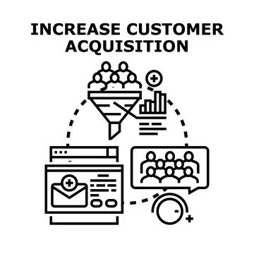 Increasing customer acquisition funnel and marketing strategy Stock Illustration