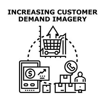 Increasing customer demand for online shopping Stock Illustration