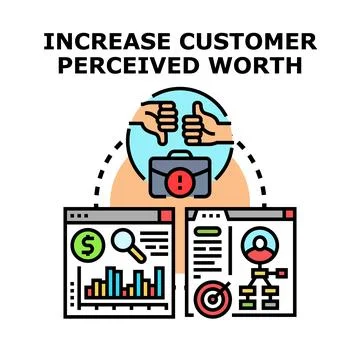 Increasing customer perceived worth with business strategy Stock Illustration