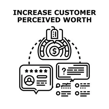 Increasing customer perceived worth with value and feedback Stock Illustration