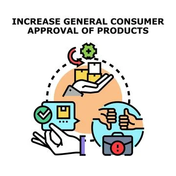 Increasing customer satisfaction and product approval concept Stock Illustration