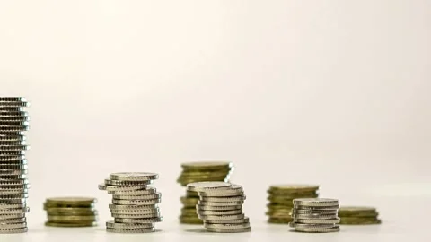 Increasing, decreasing profit background. Profitable investment, сoncept. 库存影片 187710085