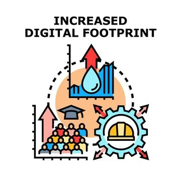 Increasing digital footprint impacting various sectors Stock Illustration