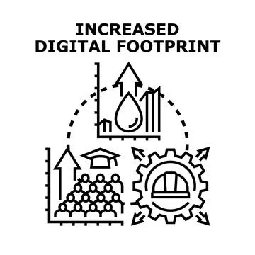 Increasing digital footprint impacting various sectors Stock Illustration
