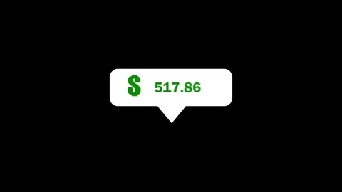 Increasing dollar counter animation in white notification bubble Stock Footage 340274027
