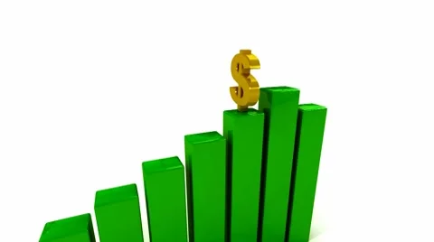 Increasing dollar graph Stock Footage 7752854