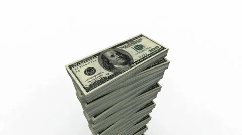 Increasing dollar stack  tower Stock Footage 7736824