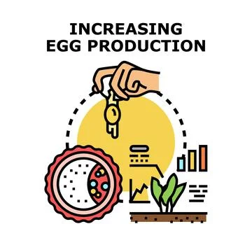 Increasing egg production process with agricultural technology concept イラスト素材