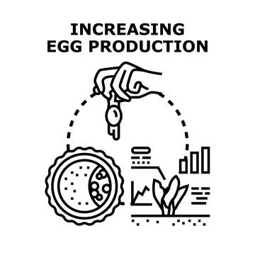 Increasing egg production process with agricultural technology concept Stock Illustration