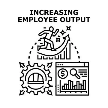 Increasing employee output vector concept evolving strategy Stock Illustration