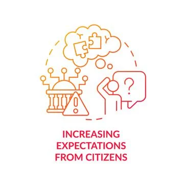 Increasing expectations from citizens red gradient concept icon Illustrazione stock