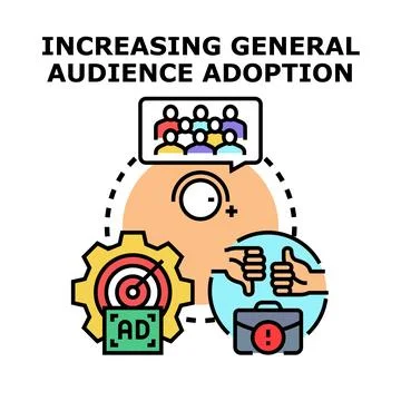 Increasing general audience adoption strategy vector icon Stock Illustration