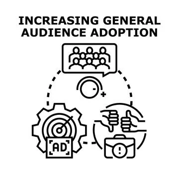 Increasing general audience adoption strategy vector icon Stock Illustration