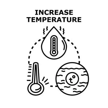 Increasing global temperature affecting climate and environment Stock Illustration