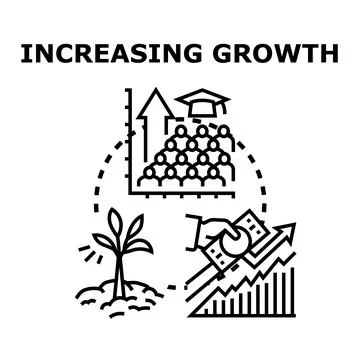 Increasing growth concept developing economy education investment Stock Illustration