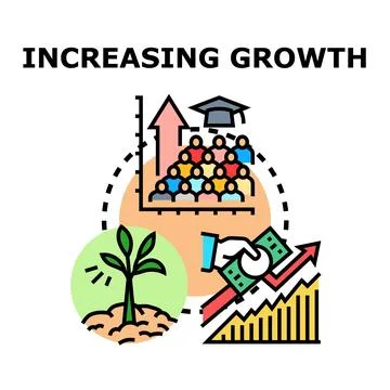 Increasing growth concept developing economy education investment Stock Illustration