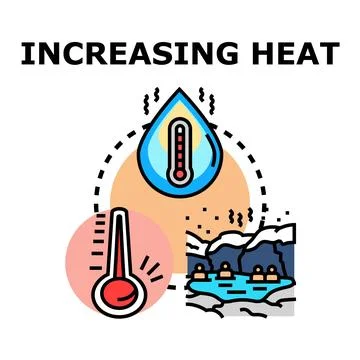 Increasing heat global warming climate change concept Stock Illustration
