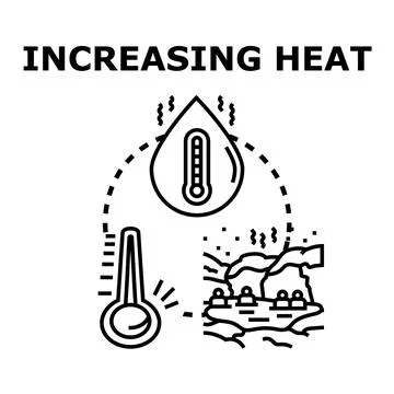 Increasing heat global warming climate change concept Stock Illustration