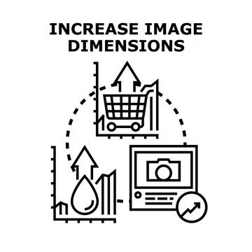 Increasing image dimensions for greater content value Stock Illustration