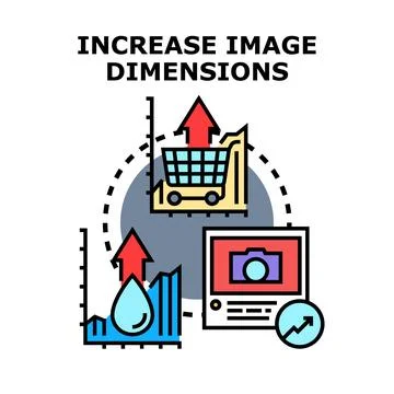 Increasing image dimensions for greater content value Stock Illustration