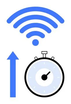 Increasing Internet Speed with Rapid Connection and Performance Efficiency .. Illustrazione stock