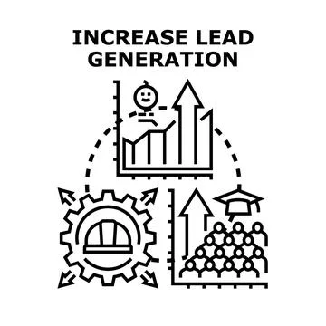 Increasing lead generation creating business growth concept Ilustración de archivo
