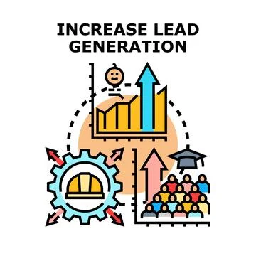 Increasing lead generation creating business growth concept Stock Illustration