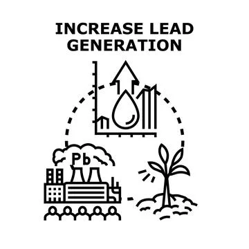 Increasing lead generation strategy with marketing data and growth ideas 库存插图
