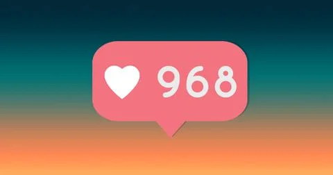 Increasing number of likes or hearts 4k Stock Illustration