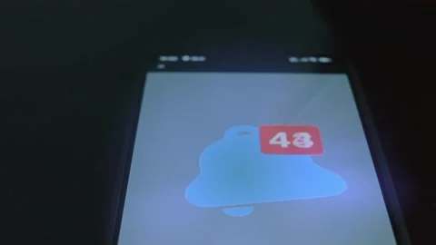 Increasing number of Notifications icon, presentation Stock Footage 309457541