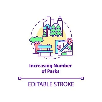 Increasing number of parks concept icon Illustrazione stock