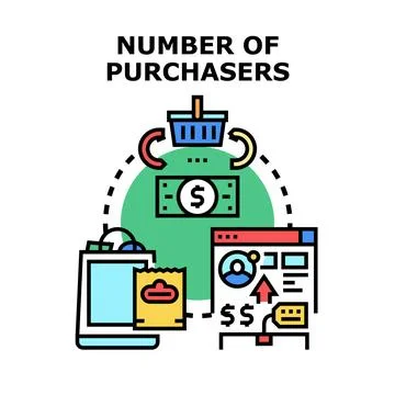 Increasing number of purchasers and consumer engagement concept Stock Illustration