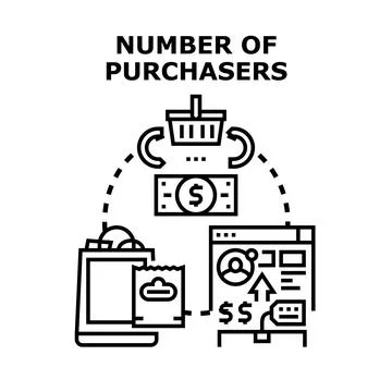 Increasing number of purchasers and consumer engagement concept Illustrazione stock