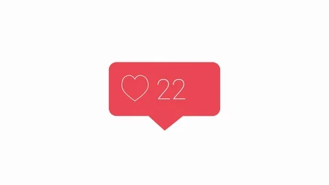 Increasing numbers social network status icons media red heart counter, shows 3d Stock Footage 117116314