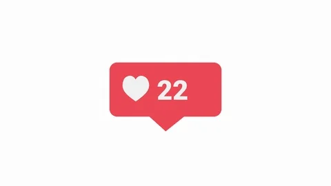 Increasing numbers status social network icons media red heart counter, shows 3d Stockbeeldmateriaal 117115940